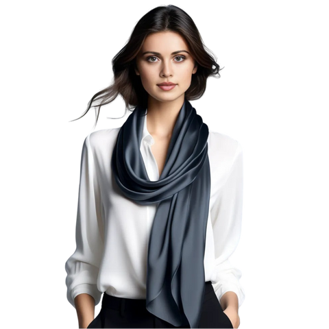 180x90 100% Silk Scarf Grey Silk Stole Business Style Foulard 11 colors N192