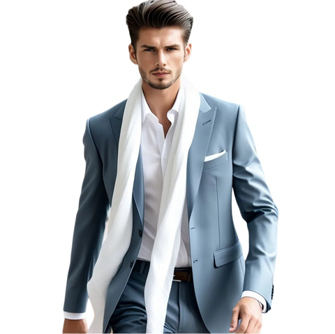 Herren 100% Seidenschal Weiß Schwarz 180x90cm Halstuch Uni Farbe Business Style für Anzug 10 Farben N192