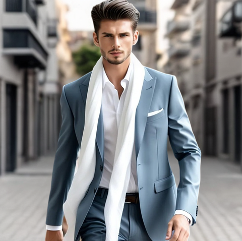 Herren 100% Seidenschal Weiß Schwarz 180x90cm Halstuch Uni Farbe Business Style für Anzug 10 Farben N192