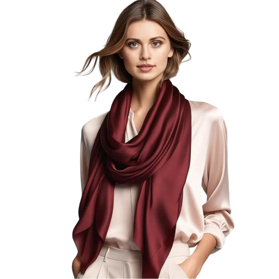 180x90 100% Silk Scarf Red Silk Stole Business Style Foulard 11 colours N192