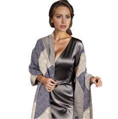 Cashmere Scarf 180x65 Blue Beige Asian Style Wool Shawl Wrap Stole Pashmina S25