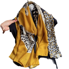 180x90 Wool Viscose Scarf Orange Tiger Foulard Shawl Wrap N126