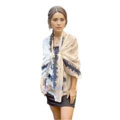 180x90 Silk Scarf Beige Business Style Stole Shawl Wrap Foulard N216