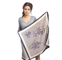 70x70 Silk Scarf Purple rose Classic summer business Style Silk Stole Foulard N605
