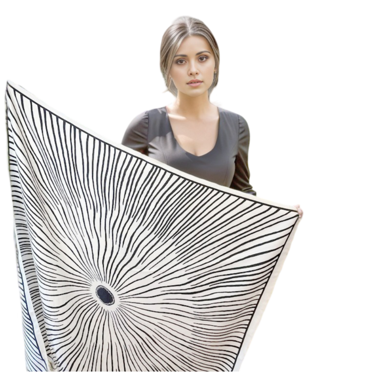 90x90 Silk Scarf white black Classic elegant business Style Silk Stole Foulard NN1