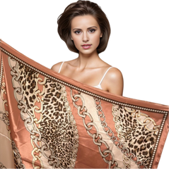 90x90 Silk Scarf Rose Leopard Business Style Silk Stole Foulard N299