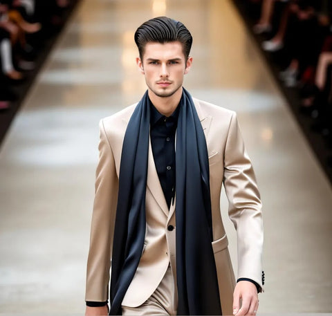 Herren 100% Seidenschal Weiß Schwarz 180x90cm Halstuch Uni Farbe Business Style für Anzug 10 Farben N192