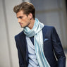 Herren 100% Seidenschal Weiß Schwarz 180x90cm Halstuch Uni Farbe Business Style für Anzug 10 Farben N192