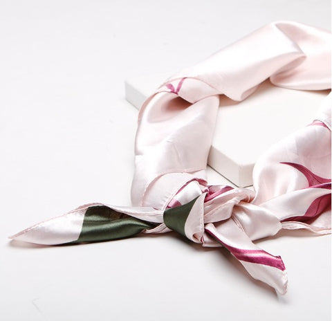 90x90 Silk Scarf Rose Flowers Stole Foulard Shawl Wrap N241