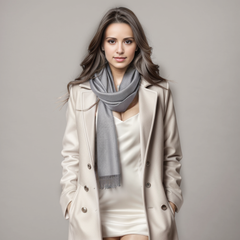 LA FERANI Cashmere Scarf 185x65 Spring Winter Black Business Style Wool Shawl Wrap Pashmina S2