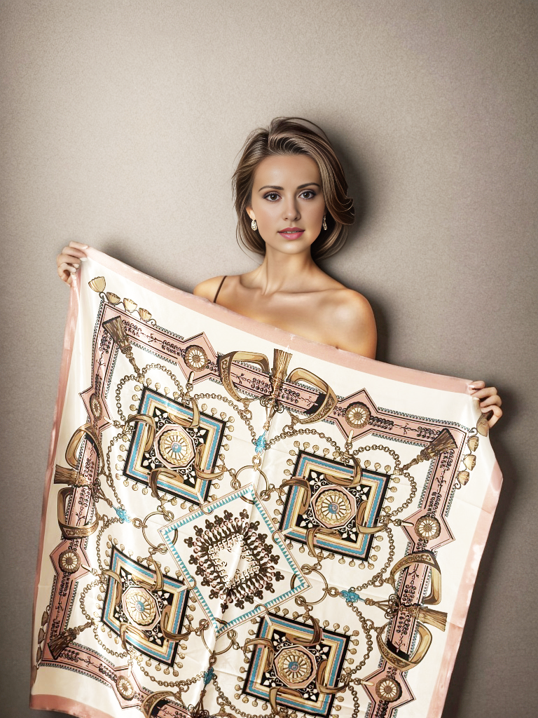 90x90 Silk Scarf Rose Klassik Business Style Silk Stole Summer shawl Foulard Wrap N21